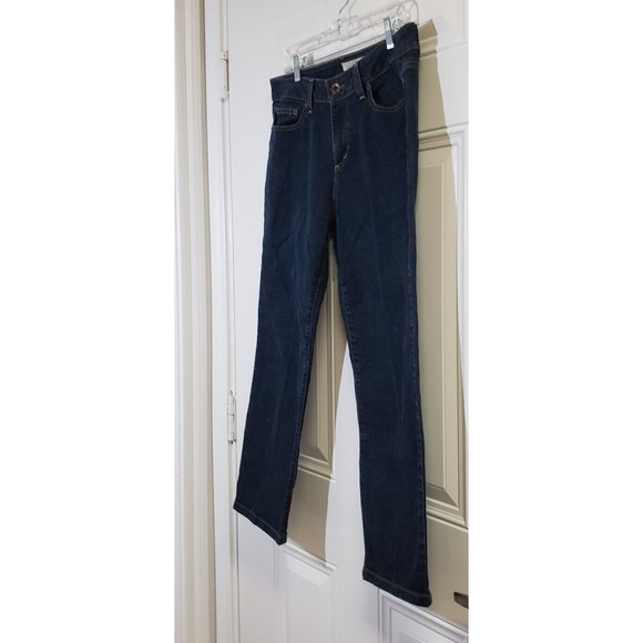 DKNY Jeans Short Ankle Crop Womens Size 14 Dark Wash 26 Inseam Straight Leg EUC - Picture 3 of 9